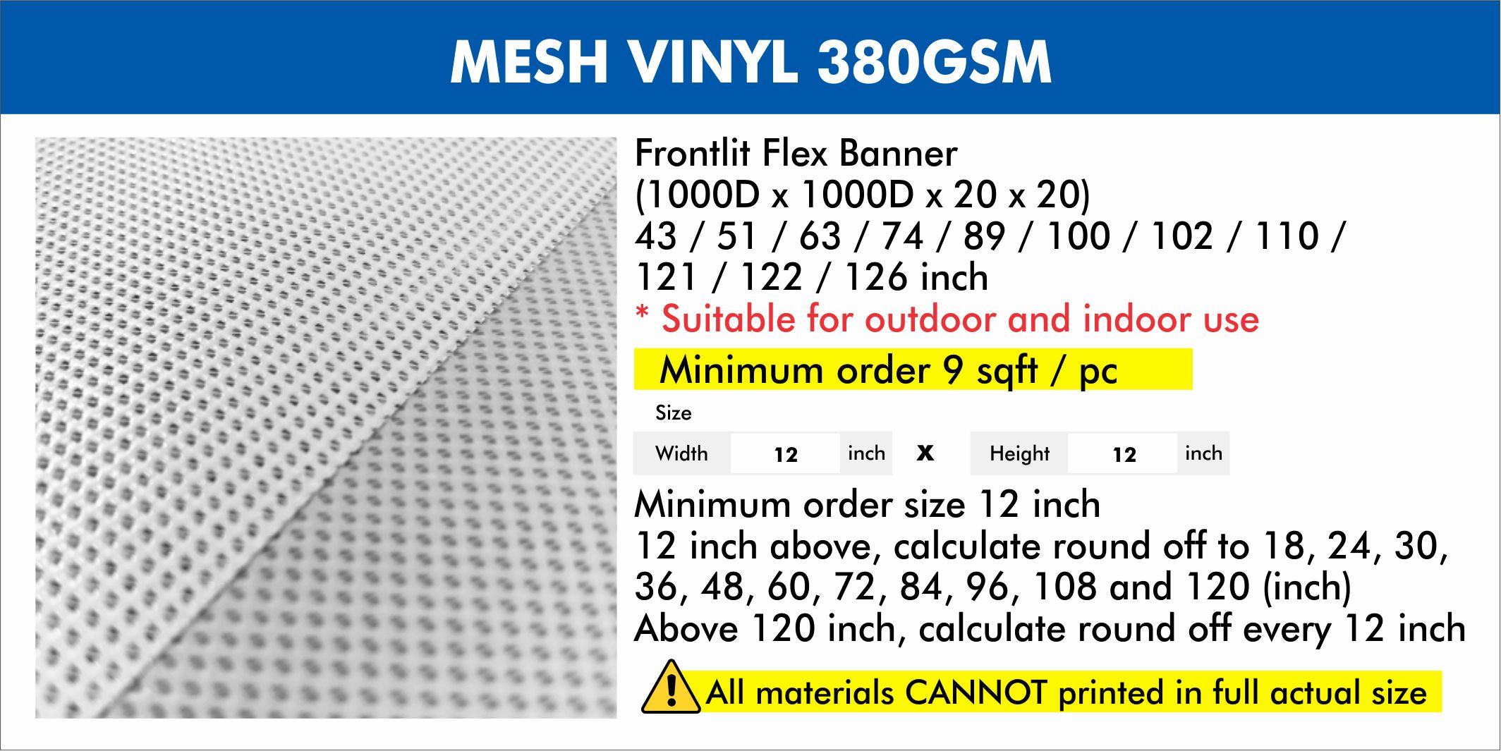 Mesh Vinyl 380GSM